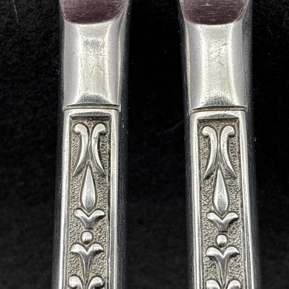 2  Siboney Grand Prix Stainless Modern Hollow Dinner Knives‎ Textured Japan